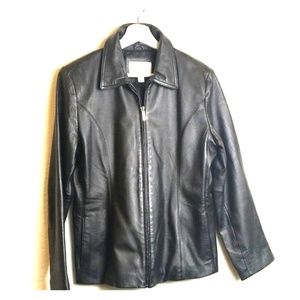 Worthington Women PM Black Genuine Leather Jacket
